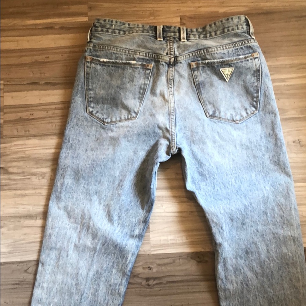 Men’s Guess acid wash slim jeans, high rise slim